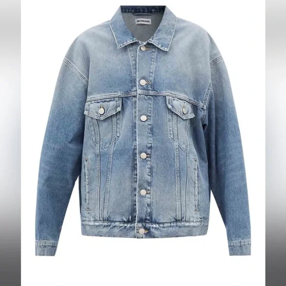 ブルゾン BALENCIAGA LIGHT BLUE DENIM JACKET BALENCIAGA Denim Jacket #36 blouson 773776TJW79407636 cotton